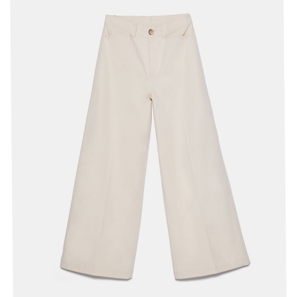 Zara high rise wide leg cream pants - Picture 10 of 16